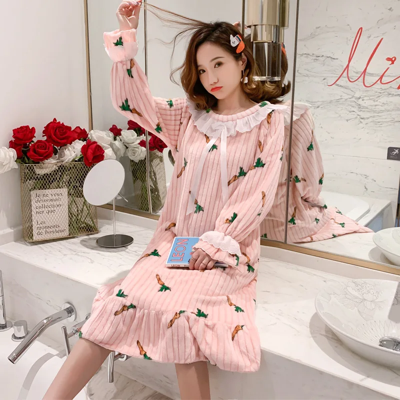 

Pajama Sets Women Thicker Flexible Two-Piece Loose Pullover Long Sleeve Leisure Stylish Sweet Popular Soft Female Clothes