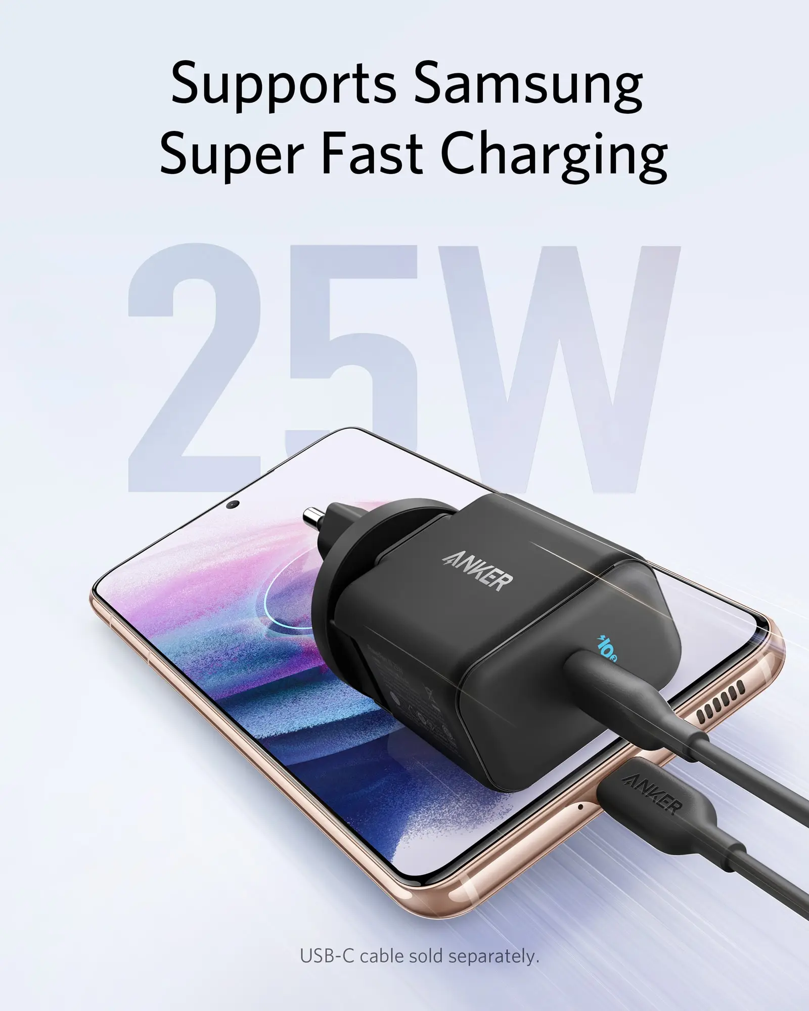 usb c super fast charger anker 25w pd wall charger fast charging for samsung galaxy s21s21s21 ultras20cable not included free global shipping