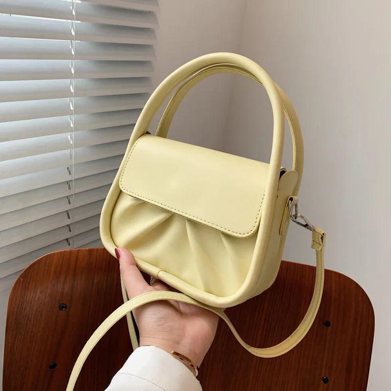 

Women's Bag Popular Pleated Hand Bag New Small Bag Women's One Shoulder Messenger Bag