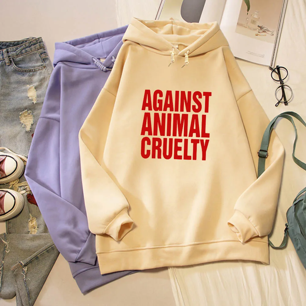 

Hoodies Printed Thicken Hooded Plus Velvet Loose Unisex Couple Pullover Sweatshirts Women Hip-Hop Streetwear All-match Oversized