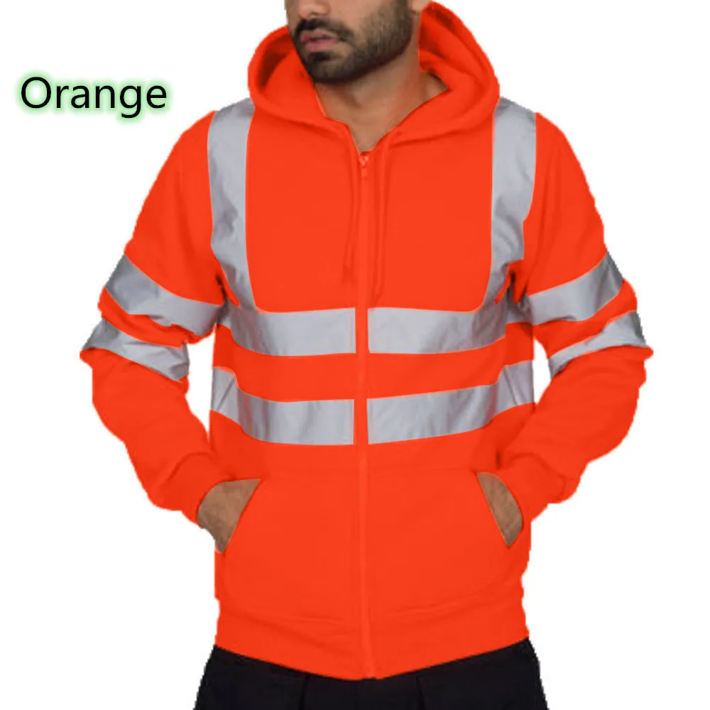 Улучшенная видимость Контрастные мужские толстовки 2019 размера плюс дорожный