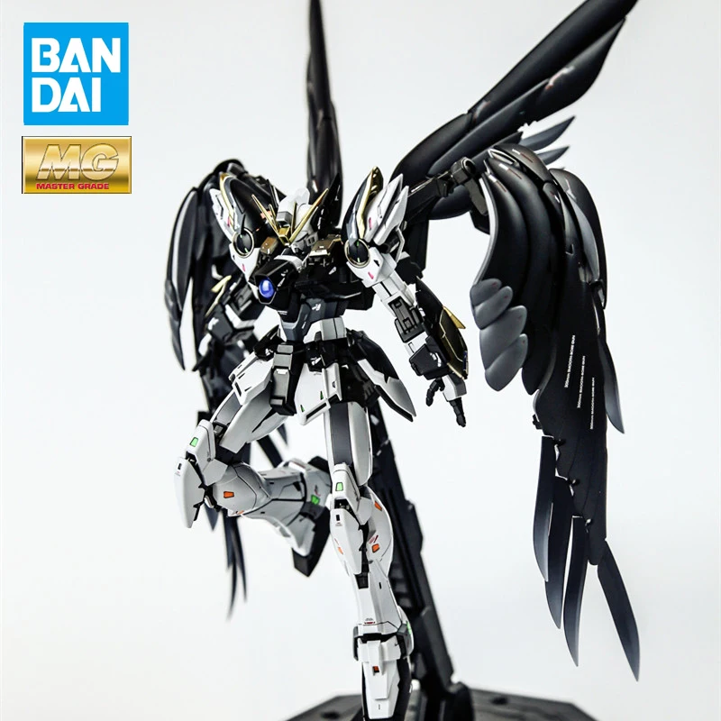 

BANDAI MG 1/100 XXXG-00W0 Ver.Ka Wing Gundam Zero EW Dark Black Spray Assembly Model Action Toy Figures Children's Gifts