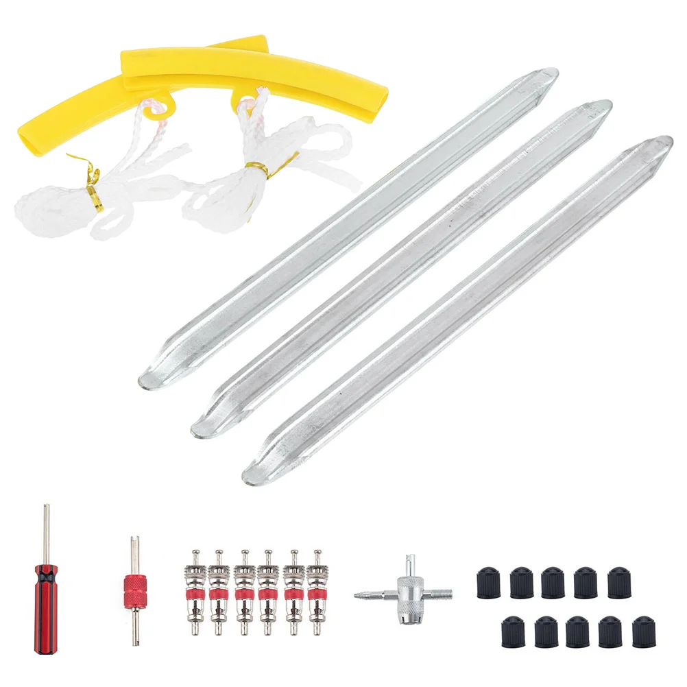 

12 Pcs Bike Tire Repair Tool Tire Spoon Lever Tool with Wheel Rim Protector