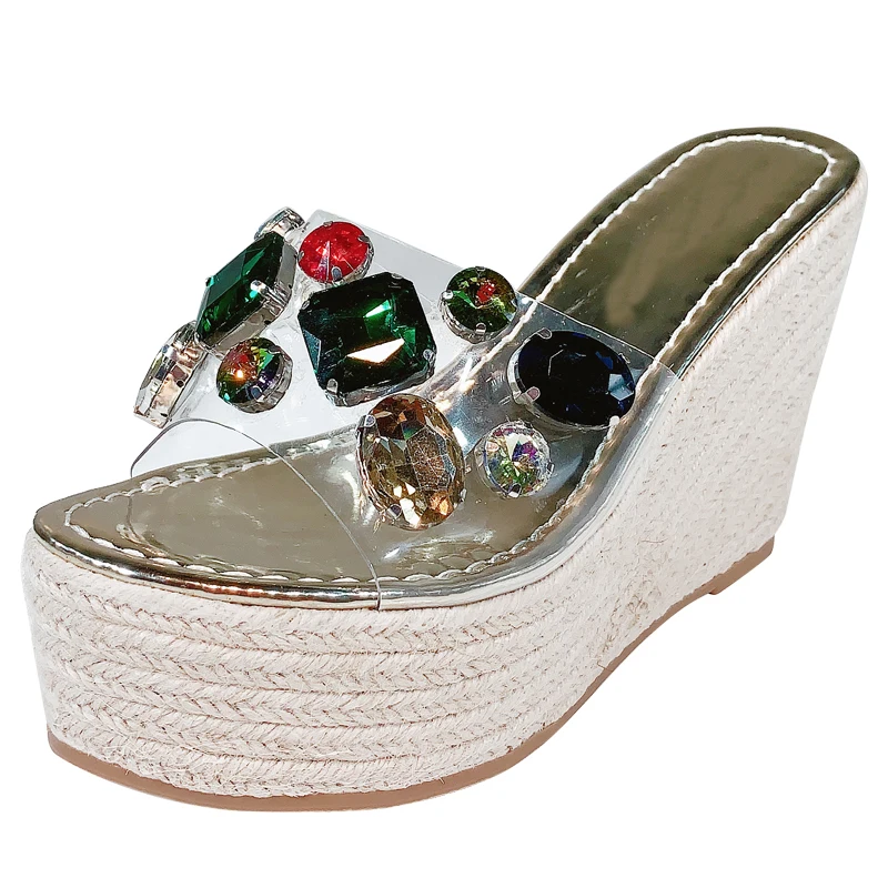 

Shoes Woman Summer 2020 Flip Flops Women Crystal Wedges Beach Slippers Women Bohemia Platform Slippers Women Shoes YMB234