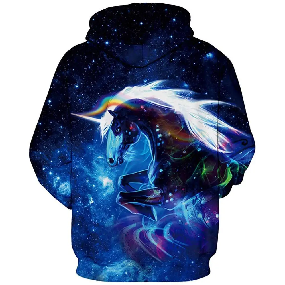 

Beautiful Harajuku Style Hoodie 3D Printed Horse Oversized Men's Women's Sweatshirt Pullover Long Sleeve Hooded Sweatshirt Sudde