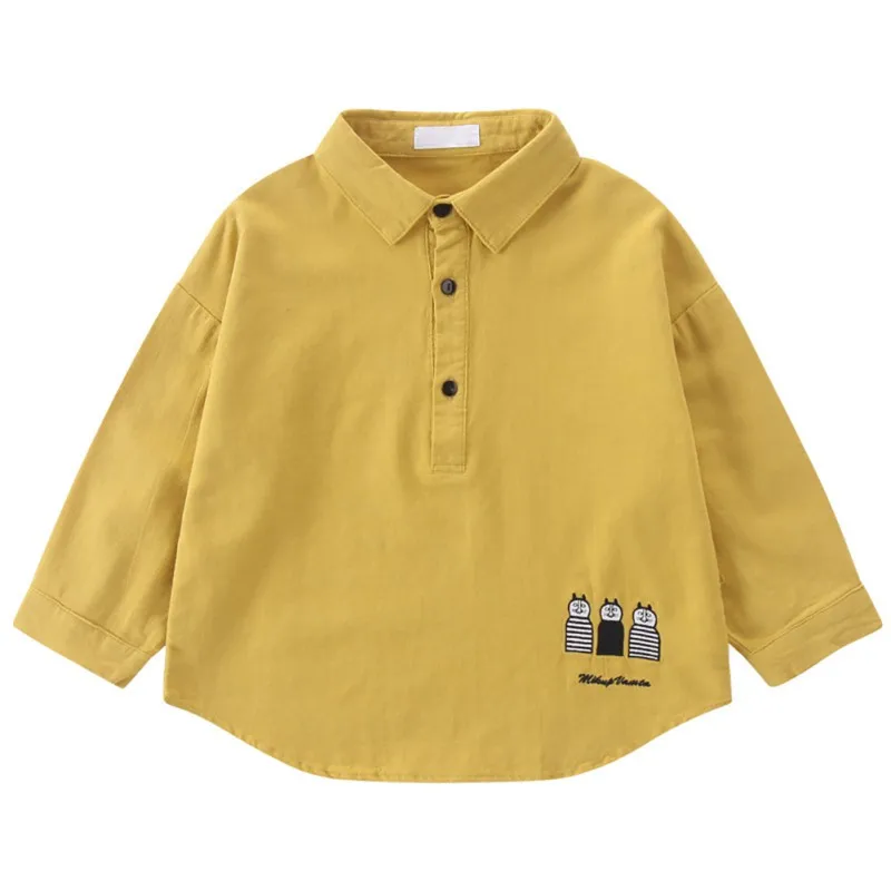 Baby White Shirts School Blouse Boys 2019 Autumn New Long Sleeve Kid Clothes Toddler Children Tops |