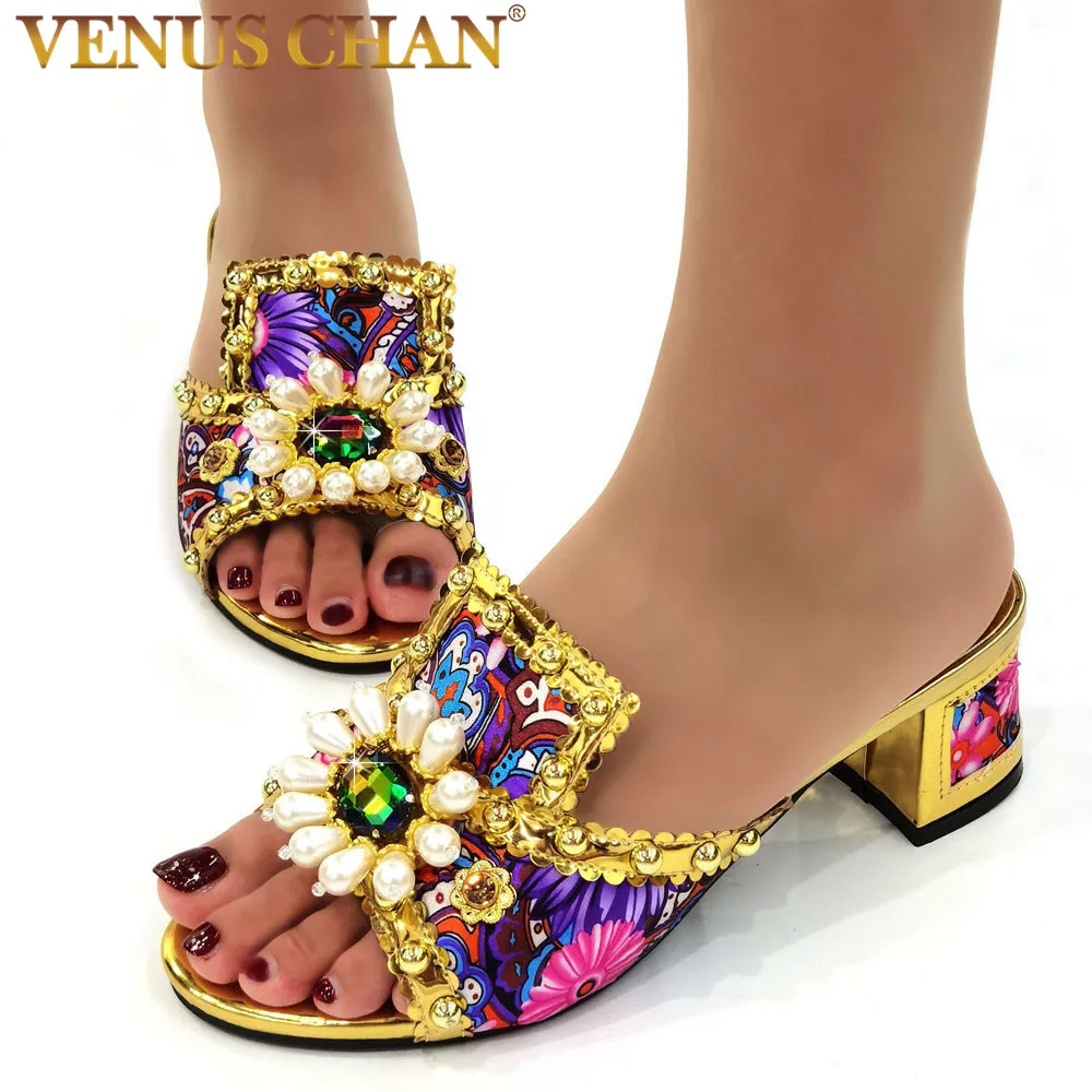 

New Fashion Ladies Shoes and Sandals Italian Wonen for Party Plus Size 37-43 Heel Luxury Brand 2022 Water Drop Rhinestone Flower