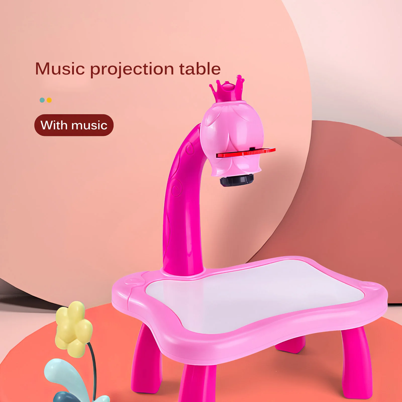 

Kids Drawing Table Educational Early Learning Musical Projector Projection Painting Drawing Desk Toy Paint Tools Gift DIY Toys