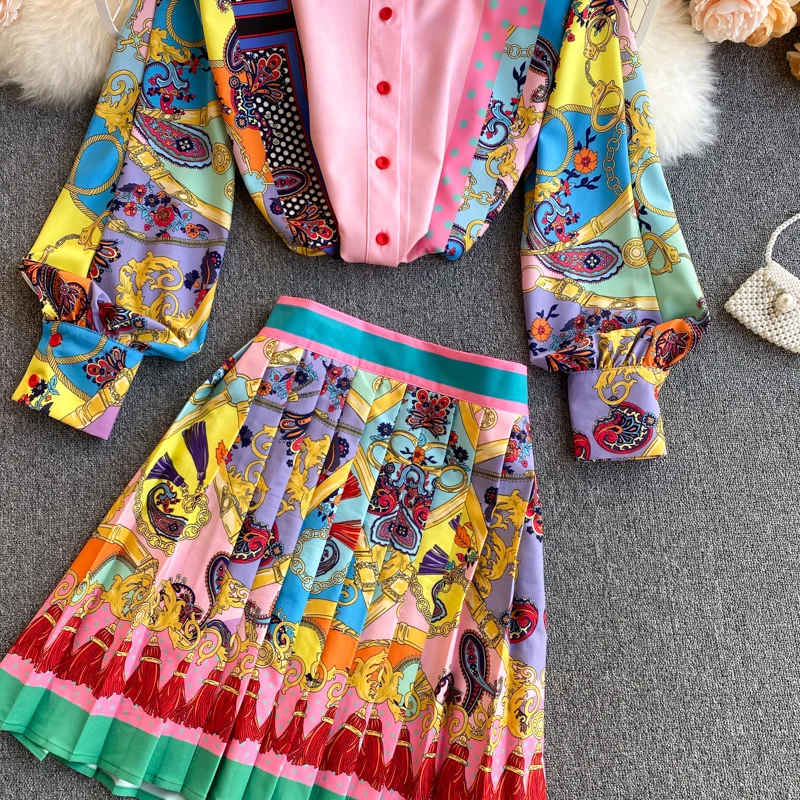 2021 весенний модный темпераментный новый экзотический принт с воротником буффами