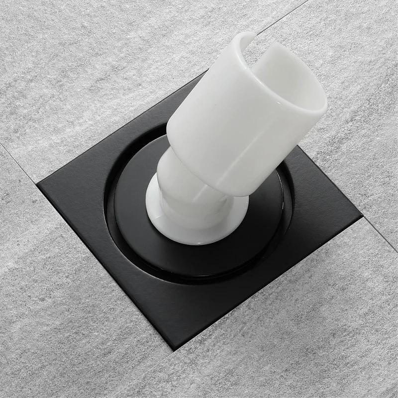 

Black brass floor drain bathroom deodorant floor drain plastic deodorant core balcony washing machine floor drain