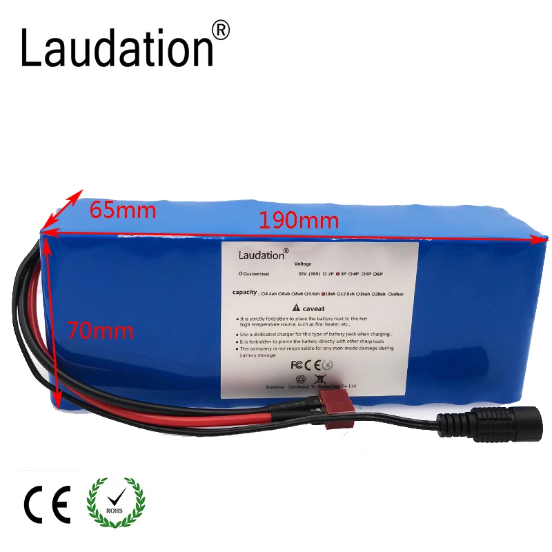 Laudation 10S3P 36В 6ач батарея 250 Вт 350 Высокая мощность и емкость 18650 упаковка мотоцикл