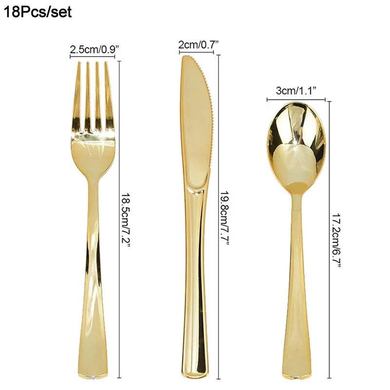 

Одноразовый набор столовых приборов ZQNYCY, розовый золото, 18 шт.