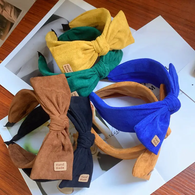 

1PC New Fashion Big Suede Bow Bezel Headwear For Women Girls Vintage Bow Hair Bands Wide Headband Hair Hoop Hair Accessories Hot