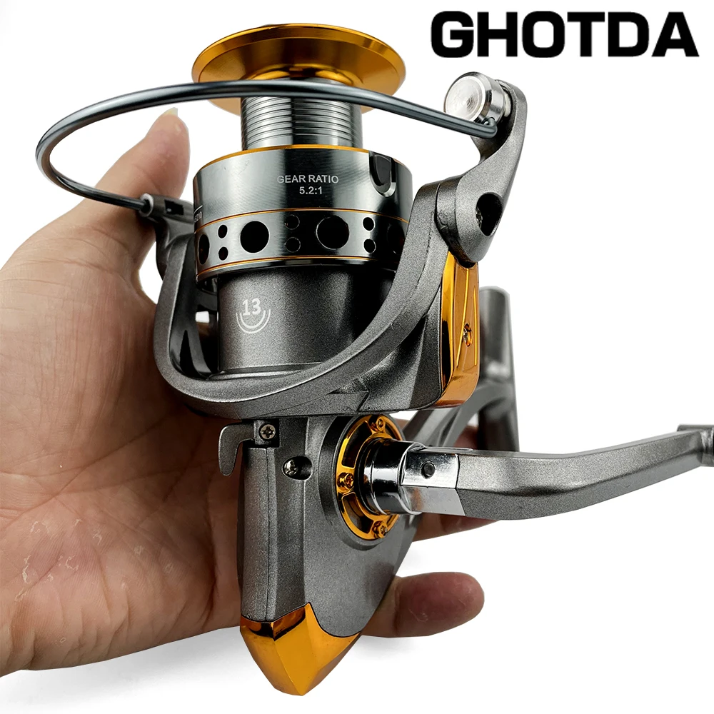 Спиннинговая Рыболовная катушка GHOTDA 1000 7000 из алюминиевого сплава CNC мощность 5 10