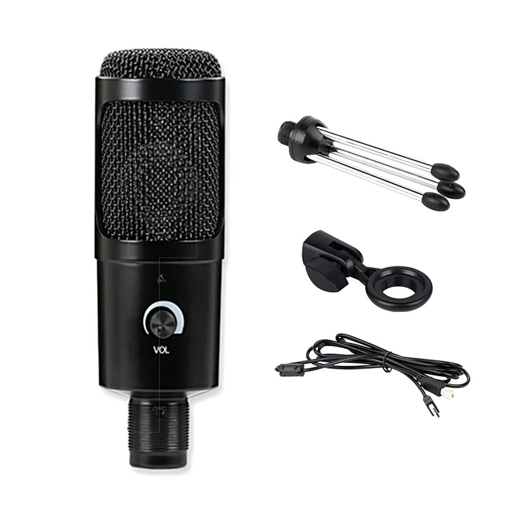 

Mini Microphone Professional Condenser Microphone Computer Voice Studio Mic Vocal Record KTV Microphone with Stand