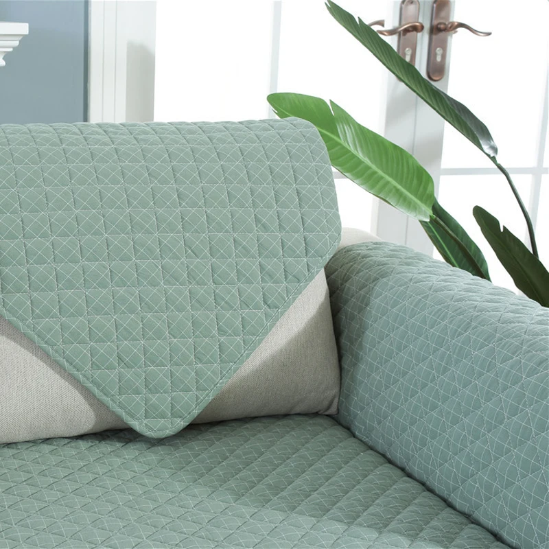 Чехол для дивана в гостиную однотонный серый хлопковый чехол углового