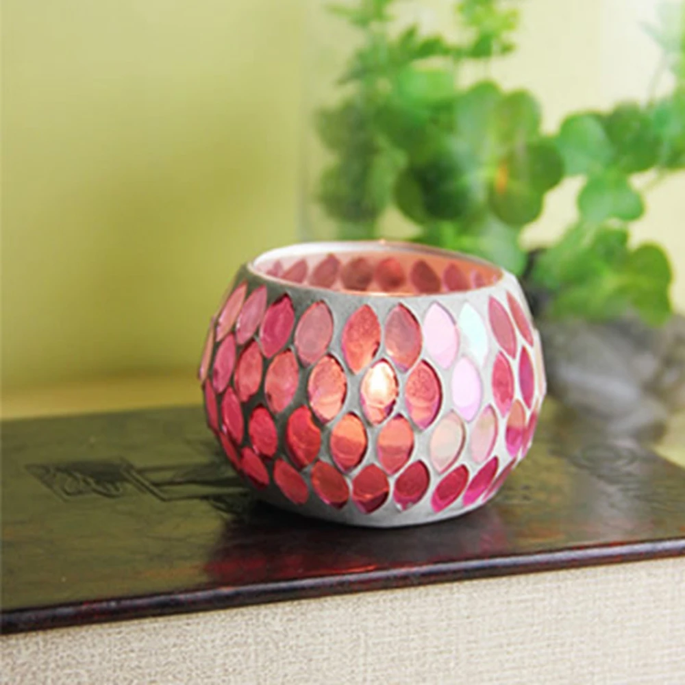 Креативный стеклянный подсвечник из марокканской мозаики для чаепития