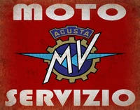 agusta servizio italian classic motorcycle metal tin sign poster wall plaque