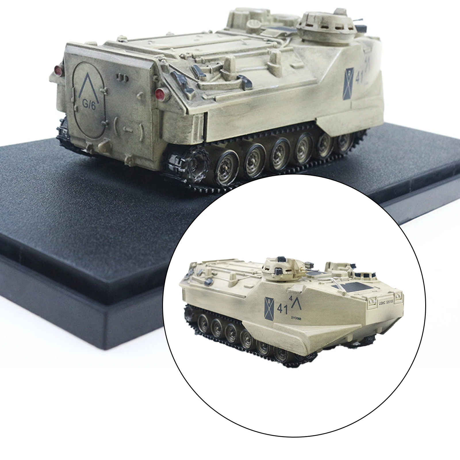 

1/72 Scale American AAV7A1 Tank Model with Dustproof Case Home Office Display Tank Model Home Decor Accessory Crafts