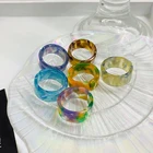 Новинка 2021, корейские простые пластиковые прозрачные красочные акриловые толстые открытые C-образные круглые Регулируемые кольца для женщин в богемном стиле