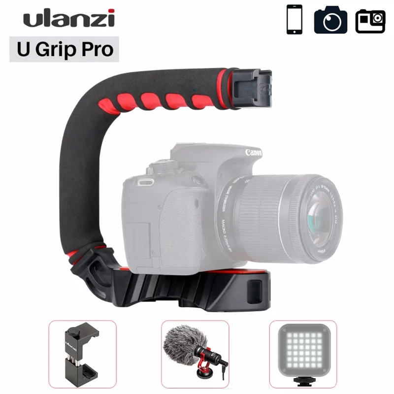 

New Ulanzi U-Grip Pro Handheld Smartphone Video Rig Triple Cold Shoe Stabilizer for Nikon Canon Sony A7 A9 DSLR Videomakers Vlog