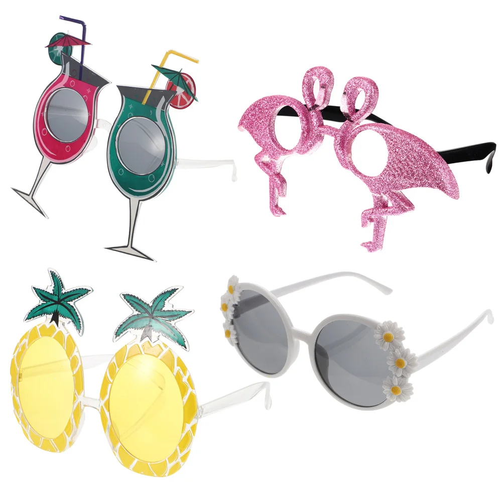 

4pcs Fashionable Eyewear Daisy Design Party Eyeglasses for Adults