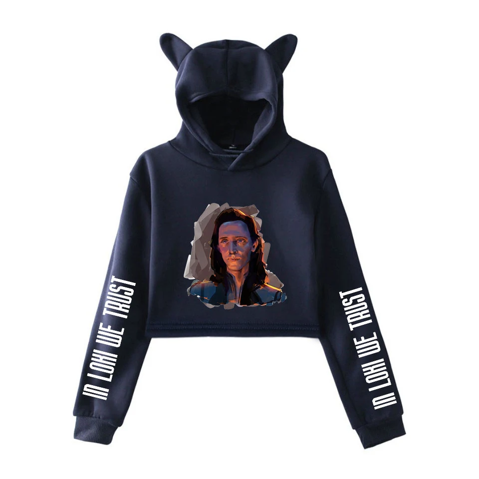 LOKI Sweatshirt Kawaii Cat Ears Hoodies Womens Sweatshirt Loki Fashion Cropped Tops Girls Clothes pullovers sweetshirts