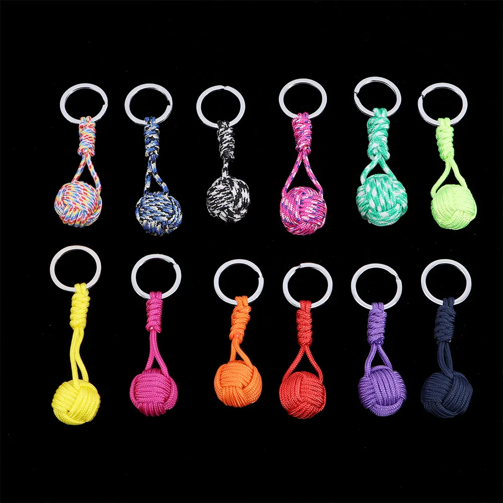 

1Pcs Woven Paracord Lanyard Keychain Outdoor Survival Tactical Military Parachute Rope Cord Ball Pendant Keyring Key Chain