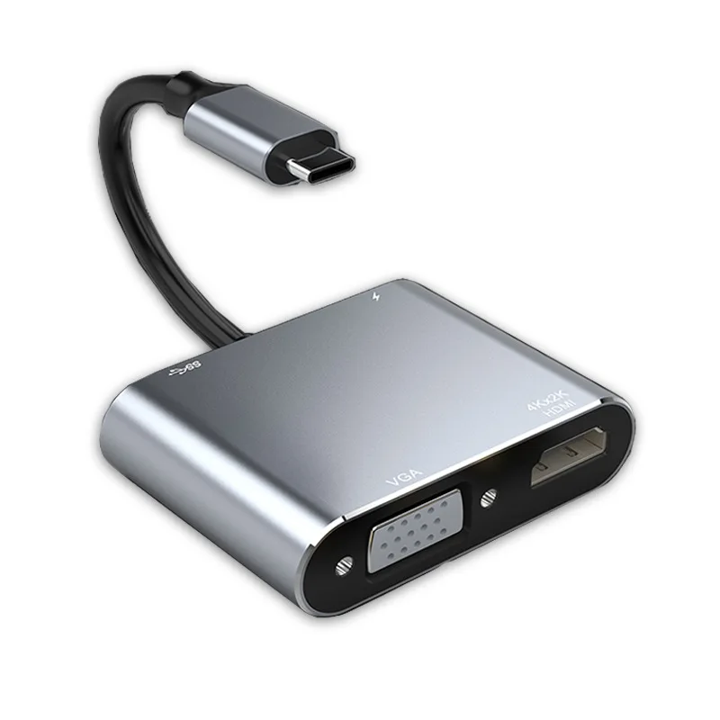 

USB C HDMI-compatible VGA Adapter Usb C Hub To Usb3.0 Usb C Charge 3.5mm Cable Multiport Converter for Macbook Pro Huawei Mate20