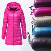 2020 Winter Jackets Women Duck Down Long Jacket Female Padded Hooded Parkas Ultra Light Portable Down Coats Casacos