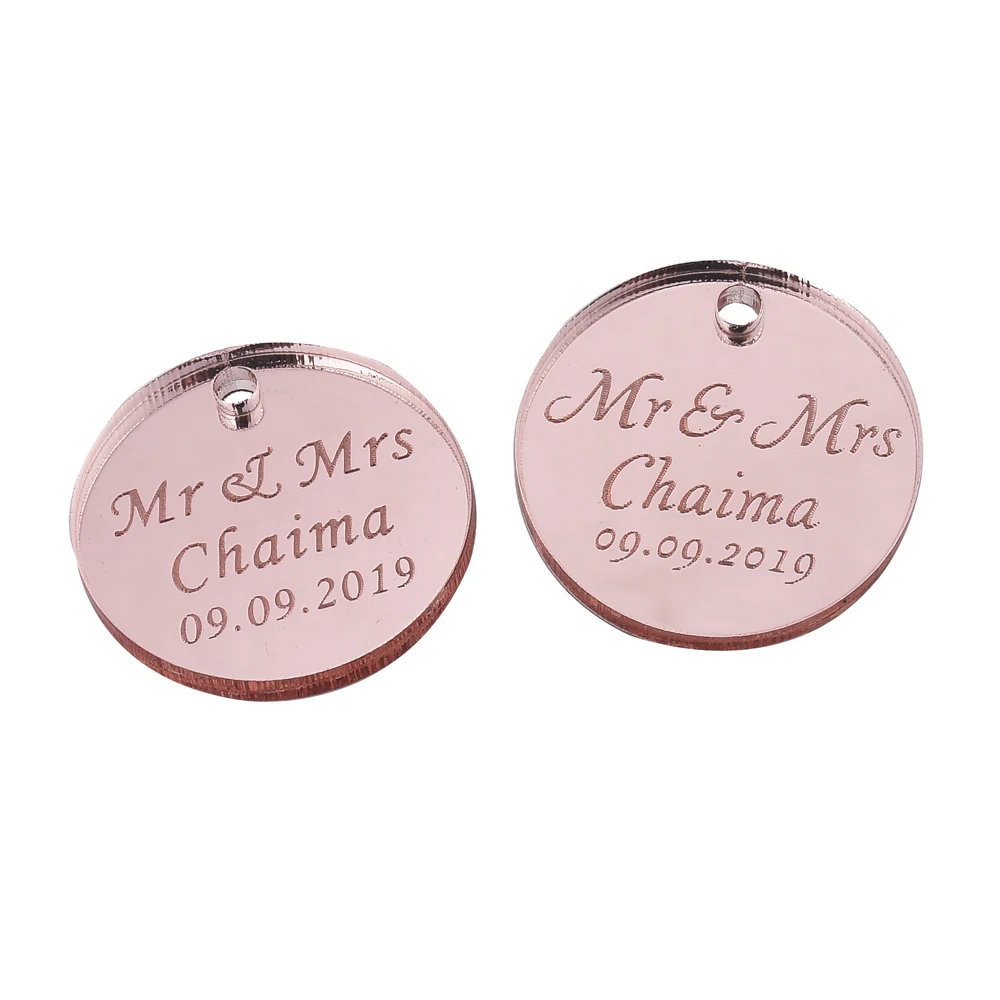 100 шт. персонализированные украшения для свадебного стола с гравировкой | Дом и