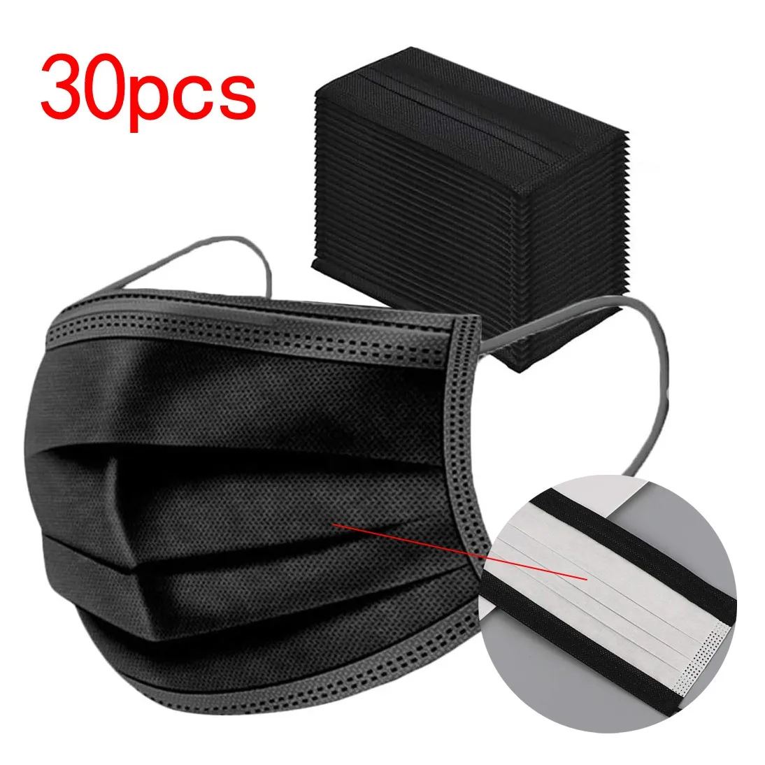 Черный Одноразовая маска для ухода за кожей лица Уход Антивирус защитные