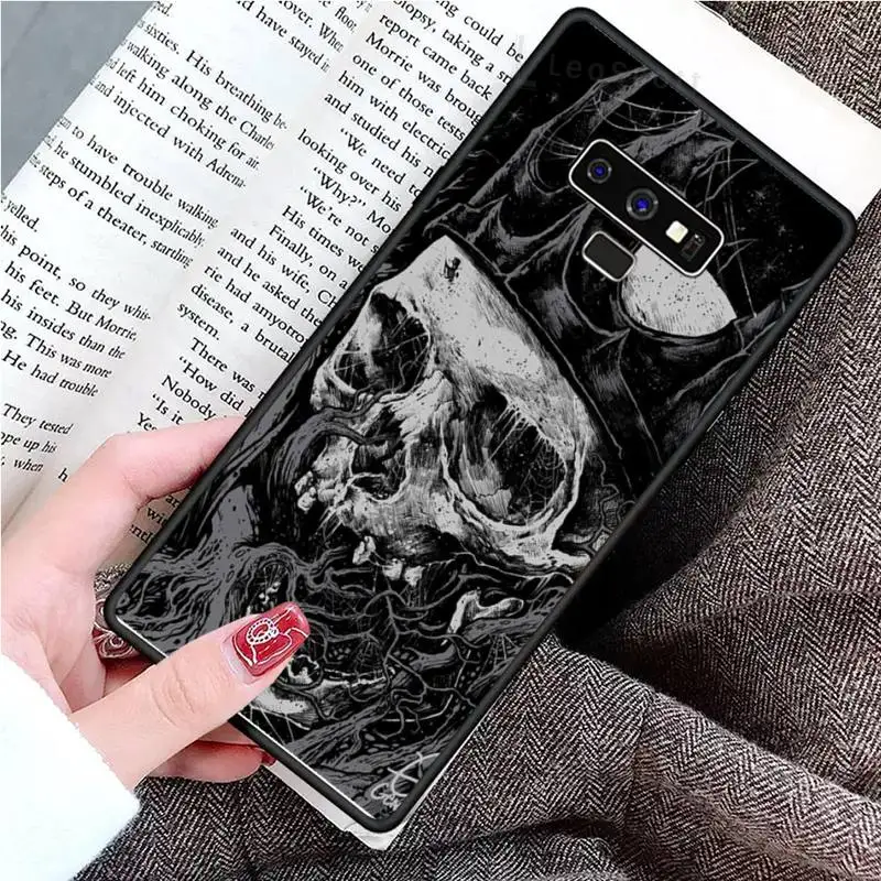 

Skeleton Horror pattern art Phone Cases For Samsung Galaxy S8 S9 S10 Plus S10E Note 3 4 5 6 7 8 9 10 Pro Lite cover