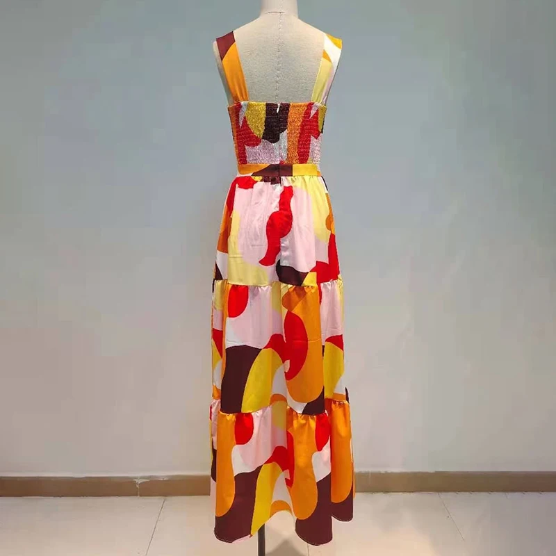 Женское платье без рукавов VGH лоскутное с бантом квадратным вырезом и высокой