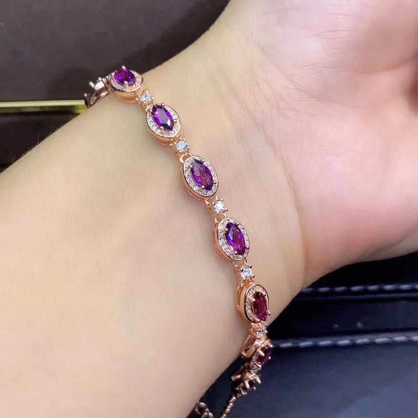 Новое поступление стихийных бедствий и настоящее гранат браслет 925 пробы