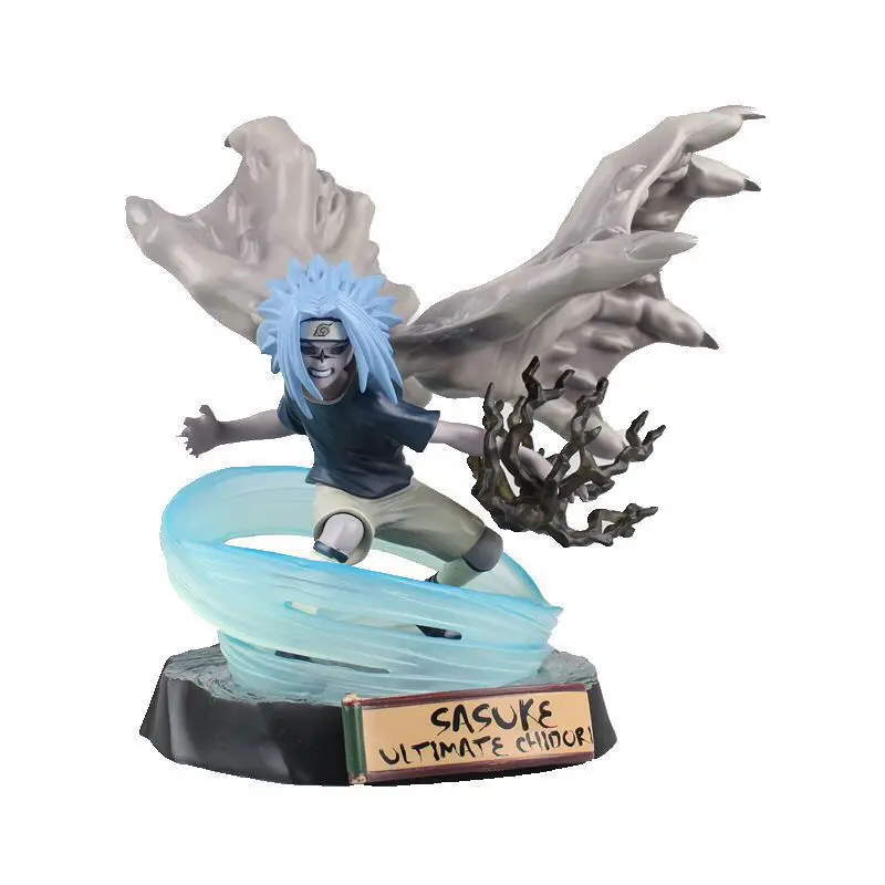 

19cm Naruto Anime Figure Uchiha Sasuke Cursed Seal Chidori San Diego Collectible GK Model PVC Doll Action Figure Toys Gift