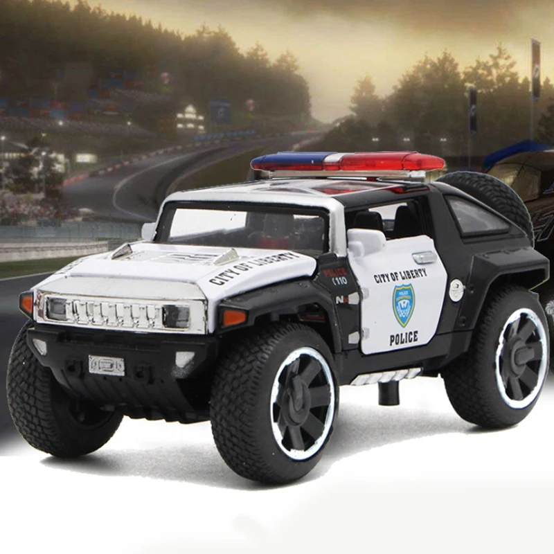 1/32 масштаб полиция литые Автомобили Модель автомобиля игрушки с открывающимися