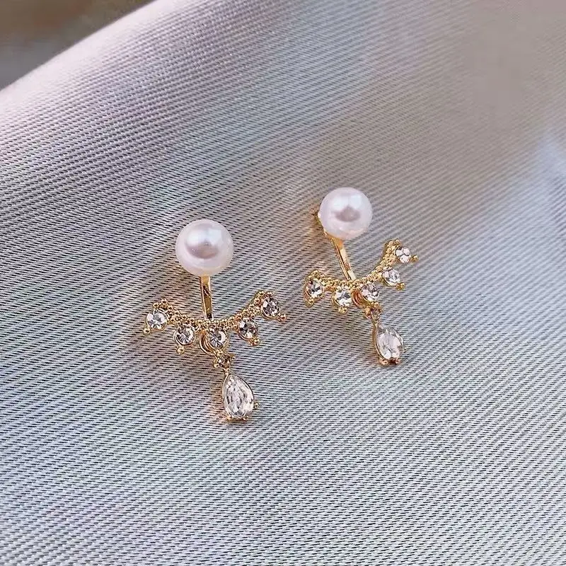 

2 pairs set ~ exquisite super flash hypoallergenic net celebrity earrings moving female earrings super fairy exquisite water dro