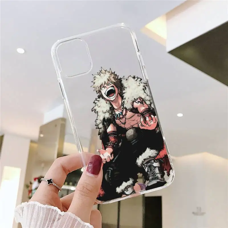 

Anime My Hero Academia cute Phone Case Transparent For iphone 5 6 7 8 11 12 s c se plus mini x xs xr pro max soft shell