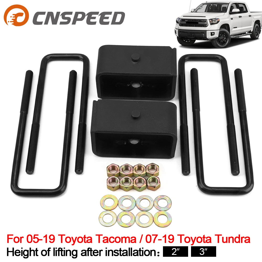 

2" Rear Lift Leveling Blocks Kit with U Bolts For 2007-2019 Toyota Tundra For 2005-2019 Toyota Tacama 2wd 4wd