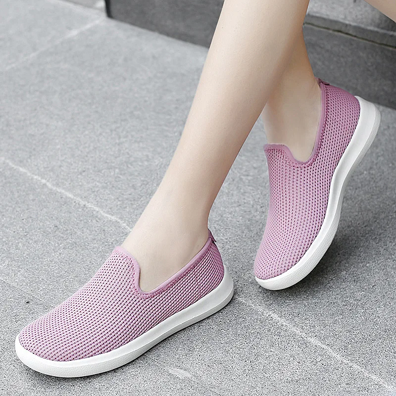 

Универсальные женские кроссовки на плоской подошве, новинка 2021, летние модные кроссовки, Женская Повседневная дышащая сетчатая обувь для л...