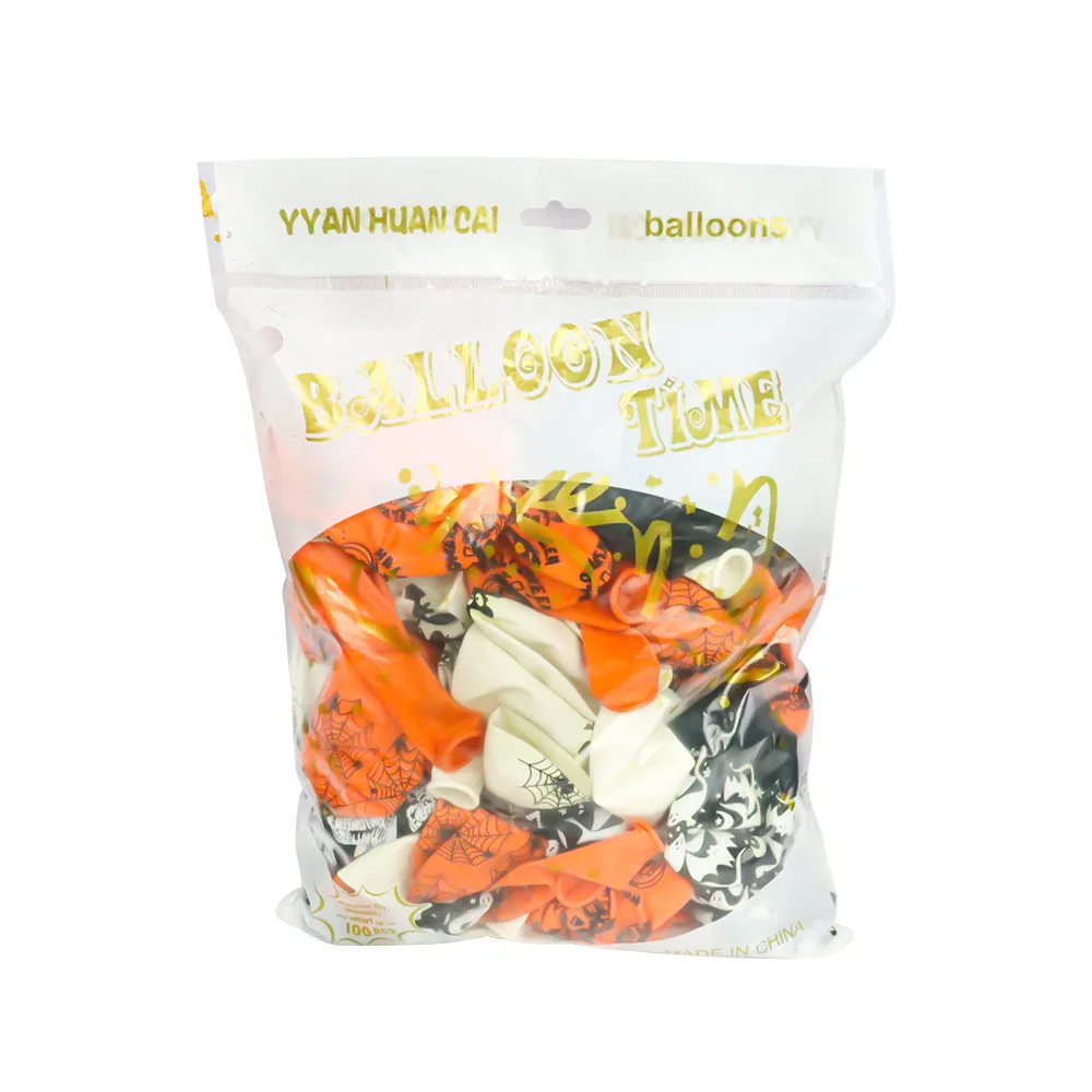 

Halloween Party Decoration Banner Black Orange Latex Balloon Spider Web Skull Balloon Hanging Ornament for Halloween Party Decor