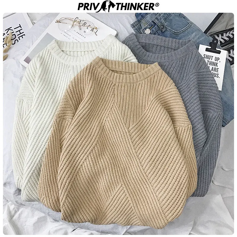 Privathinker женские осенние вязаные свитера с круглым вырезом 2020 длинным рукавом