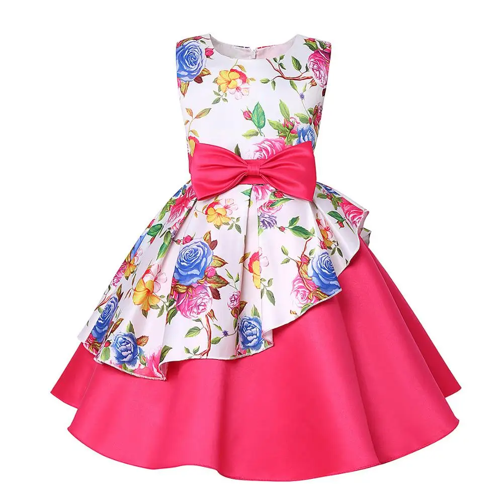 Baby Kids Princess Dress Evening Party Costume Flower Pretty Birthday Dresses Children Clothing Toddler Wedding Clothes With Bow | Детская