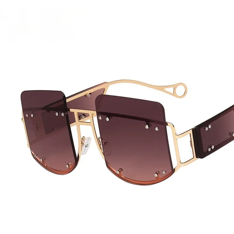 

Rivet Rimless Sunglasses 2021 New Sunglasses Personality Hip-hop Women Sunglasses