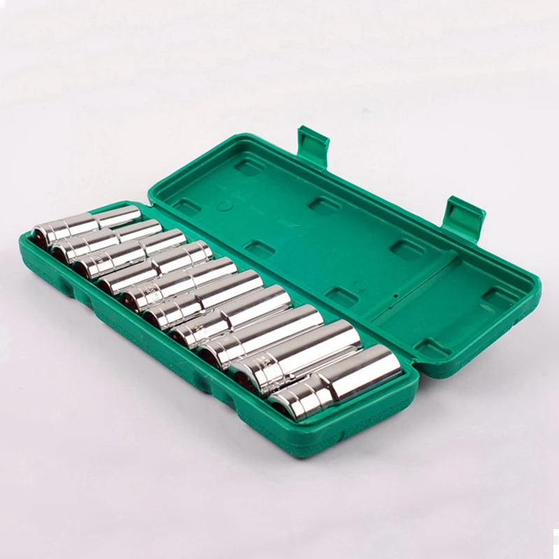 

10Pcs 1/2 Inch Drive Deep Air Impact Socket Set Wrench Adapter Drive Socket Converter Reducer 8/10/12/13/14/16/17/19/ 22/24Mm