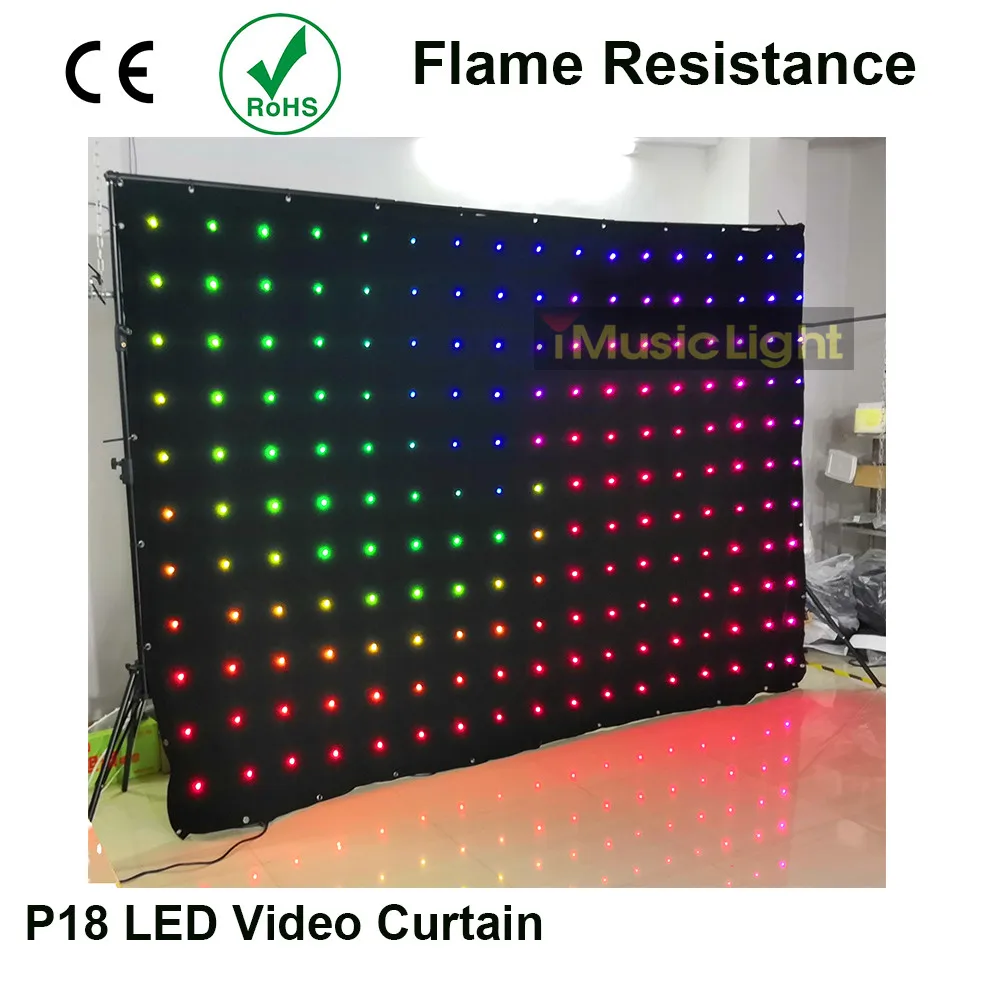 P18 2 м * 3 RGB LED видео занавес DMX контроллер с 80 анимационными программами для DJ