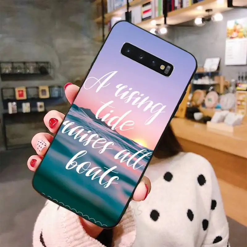 

ocean wallpaper with quote Phone Case For Samsung A50 A51 A71 A20E A20S S10 S20 S21 S30 Plus ultra 5G M11 funda shell