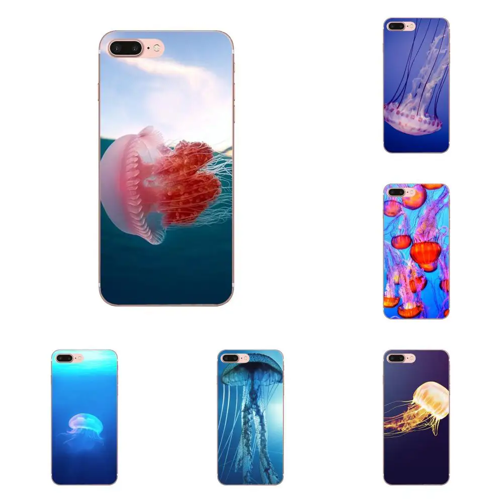 Мягкий чехол для телефона морская Медуза черный Galaxy Alpha Note 10 Pro A10 A20 A20E A30 A40 A50 A60 A70