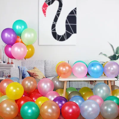 

12-inch Thickened and Enlarged Pearlescent Round Latex Balloon, Birthday Party, Bar, Shopping Mall, Wedding Decoration Supplies